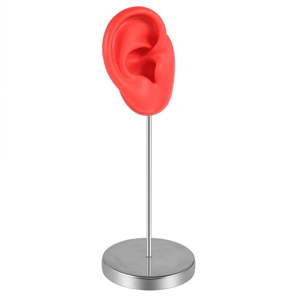 Zinc Zinc Alloy Stand Silicone Ear Model Piercable Earrings Display Stand Human Ear Model Rack  Girls Women