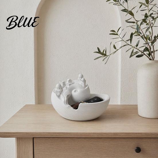 Blue Dome Ring Holder Santorinistyle Catchall Bowl Catch All Tray Organizer Greek Island Organizer Desktop Decor Shell Small Accessory Storage for