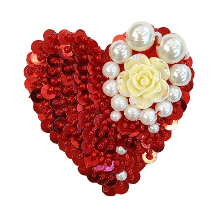 Blingbling Heart Patches Sew On Bannner Repair For Clothing Applique Sequined Patches Sew On Craft