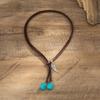 Turquoise Double-Layer Velvet Clavicle Choker Necklace – Ethnic Style for Women
