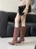2025 Autumn and Winter New Pointed Thin Heel High Heel Temperament Thin French Fashion Sexy Beauty Female Internet Celebrity Boots