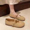 Fashion Low heeled elegant square toe flat shoes for spring summer new soft soled cute round toe casual versatile women's single shoes