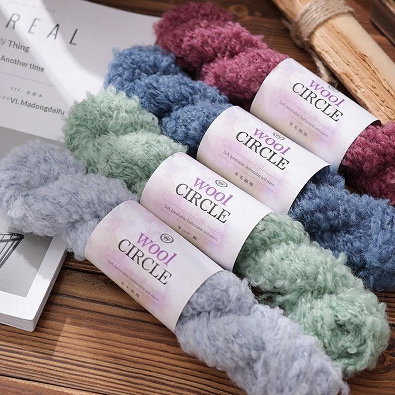 Wool Circle Solid Color Yarn Hand Woven Diy Scarf Hat Sweater Medium Thick Merino Wool Thread Soft And Comfortable Fluffy