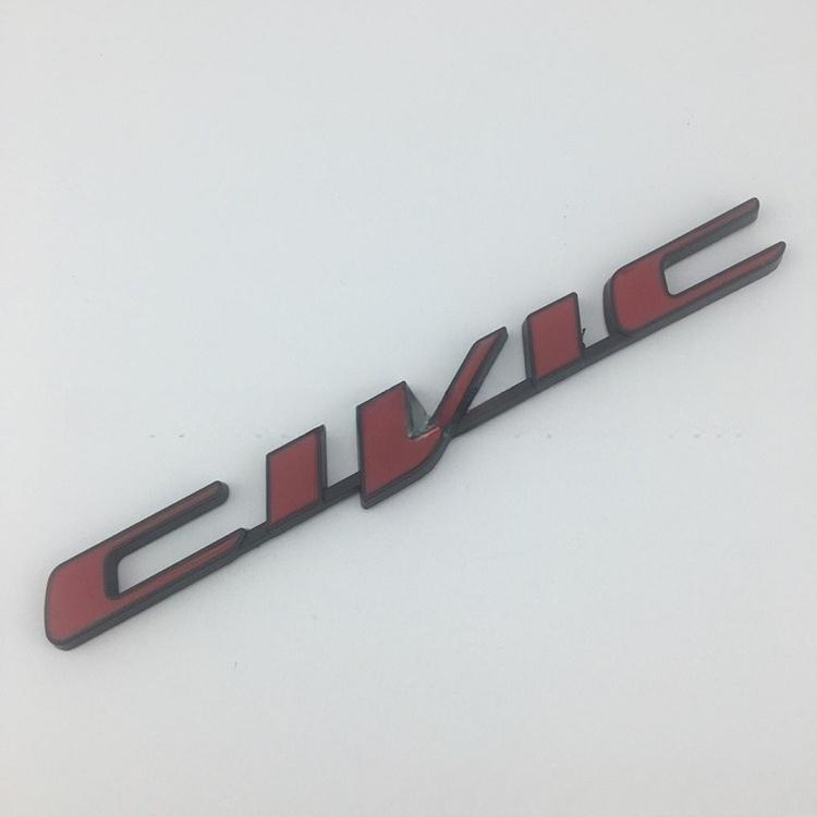 Metal Car Sticker Emblem Badge Decals Decoration For Honda CIVIC Logo Emblem Sticker Fender Trunk Badge Exterior Auto Accessorie