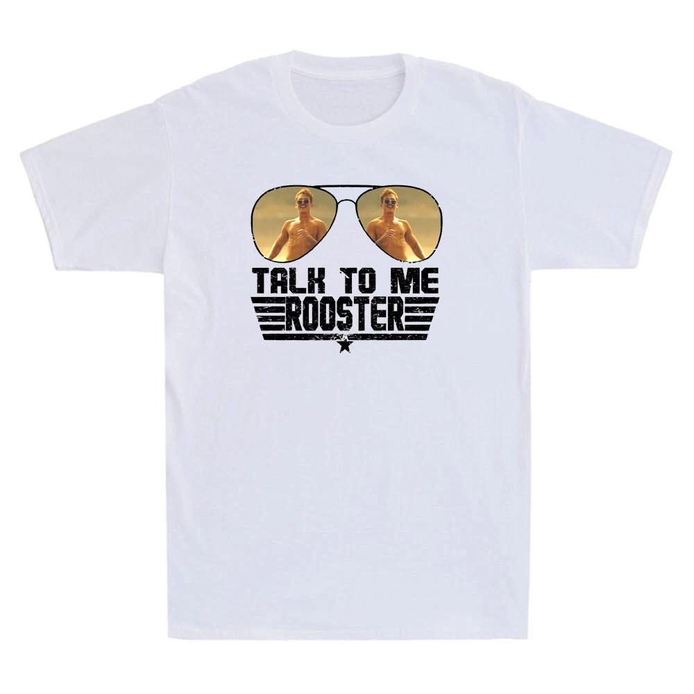 Talk To Me Rooster Tee Funny Maverick Fighter Jet Vintage Men s T-Shirt XL