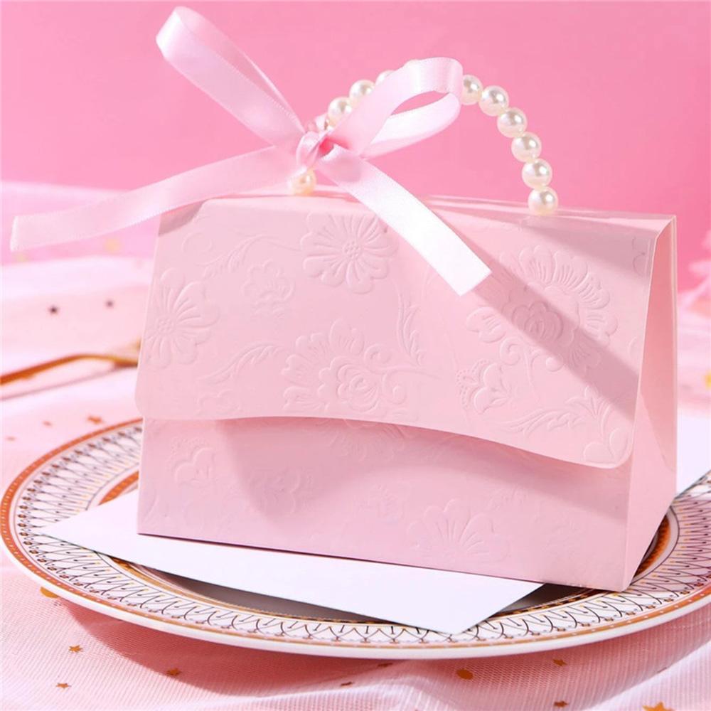 Letterpress Printing Flower Candy Box Mini Packaging Bags Paper Box For Gift Set Box Small Gift Bags Wedding Favors Party Decor