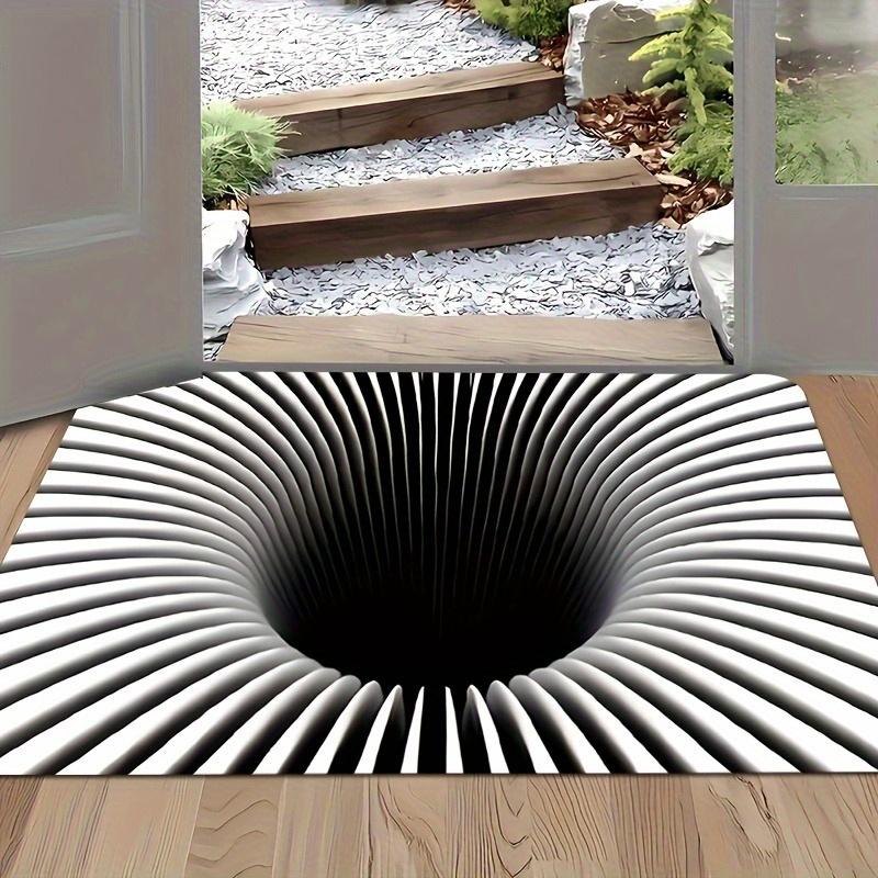 3D Illusion Doormat,Polyester Mat,Machine Washable,Durable with PVC Backing, for Entryway,Bedroom, Kitchen, Christmas, Halloween
