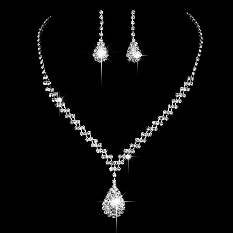 Meier Brand new bridal wedding necklace & earring set - versatile accessories, exquisite teardrop design