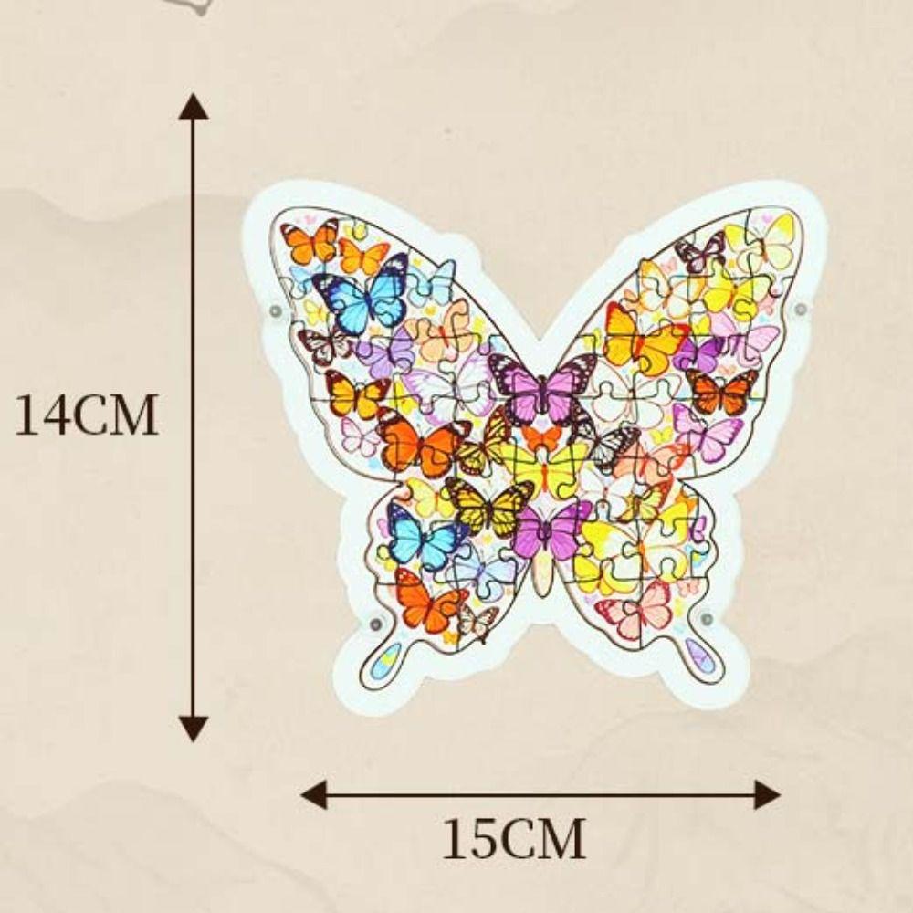 Animal Puzzle Cat Wooden Puzzle Brain Burning Unique Irregular Puzzle Butterfly Jigsaw for Adults