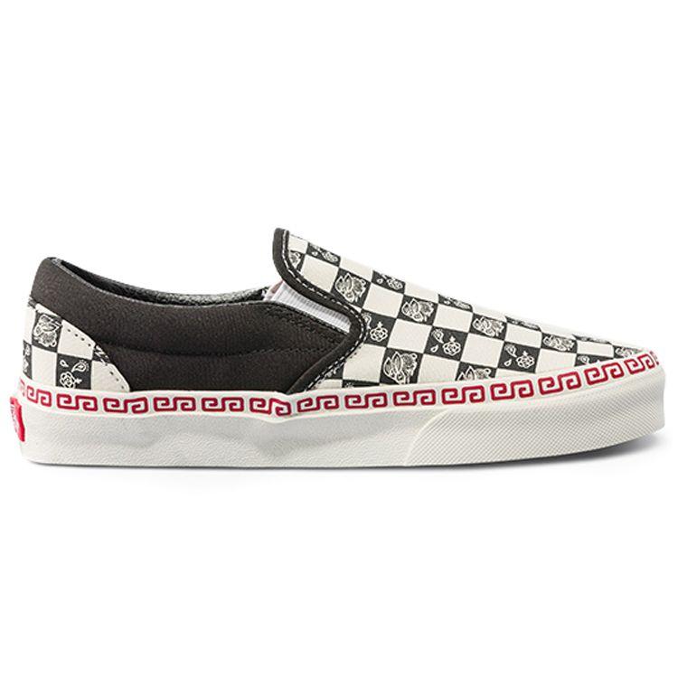 Vans Slip-On Rabbit Year Zodiac Leather Fabric Checkerboard Low-Top Skate Shoes Unisex Sneakers Black White VN0A5JLXBMA