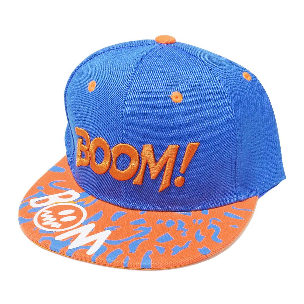 Spring and summer new hip hop hat BOOM letter embroidery graffiti flat brim baseball cap hip-hop flat edge hat men