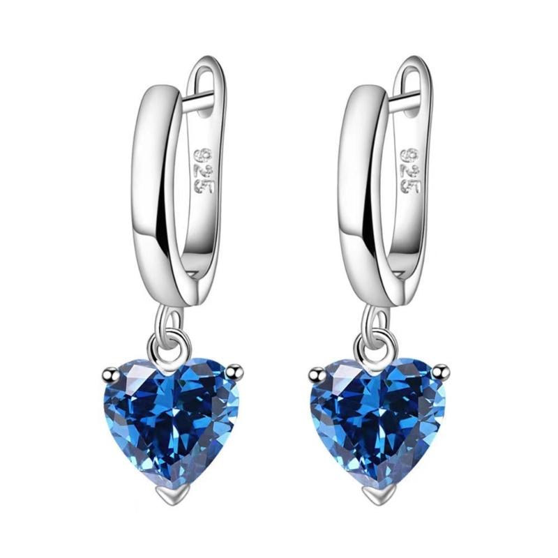 3Pieces Elegant Heart Shaped Cubic Zirconia Jewelry Set Necklace Earrings Ring Lightweight Accessories for Women