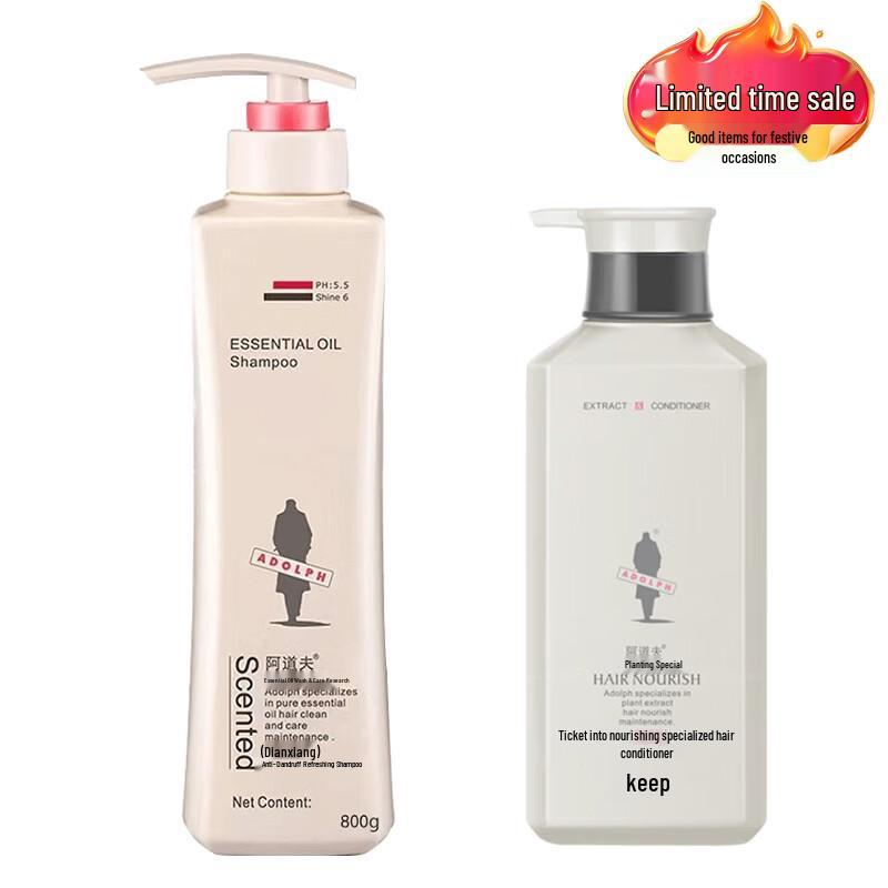Adolph Anti-Dandruff Shampoo 800ml and Nourishing Conditioner 500g Set