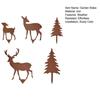 Durable Iron Garden Decor 5Pcs/Set Forest Deers Stakes, Rusty Christmas Tree Elk Family Vintage Style Yard Stakes Outdoor Metal Art Ornaments for Lawn