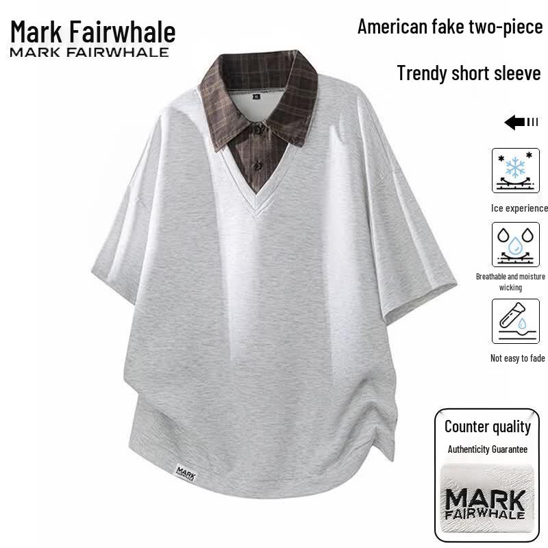 Mark Fairwhale Men s Faux Two-Piece Polo T-shirt XXXL