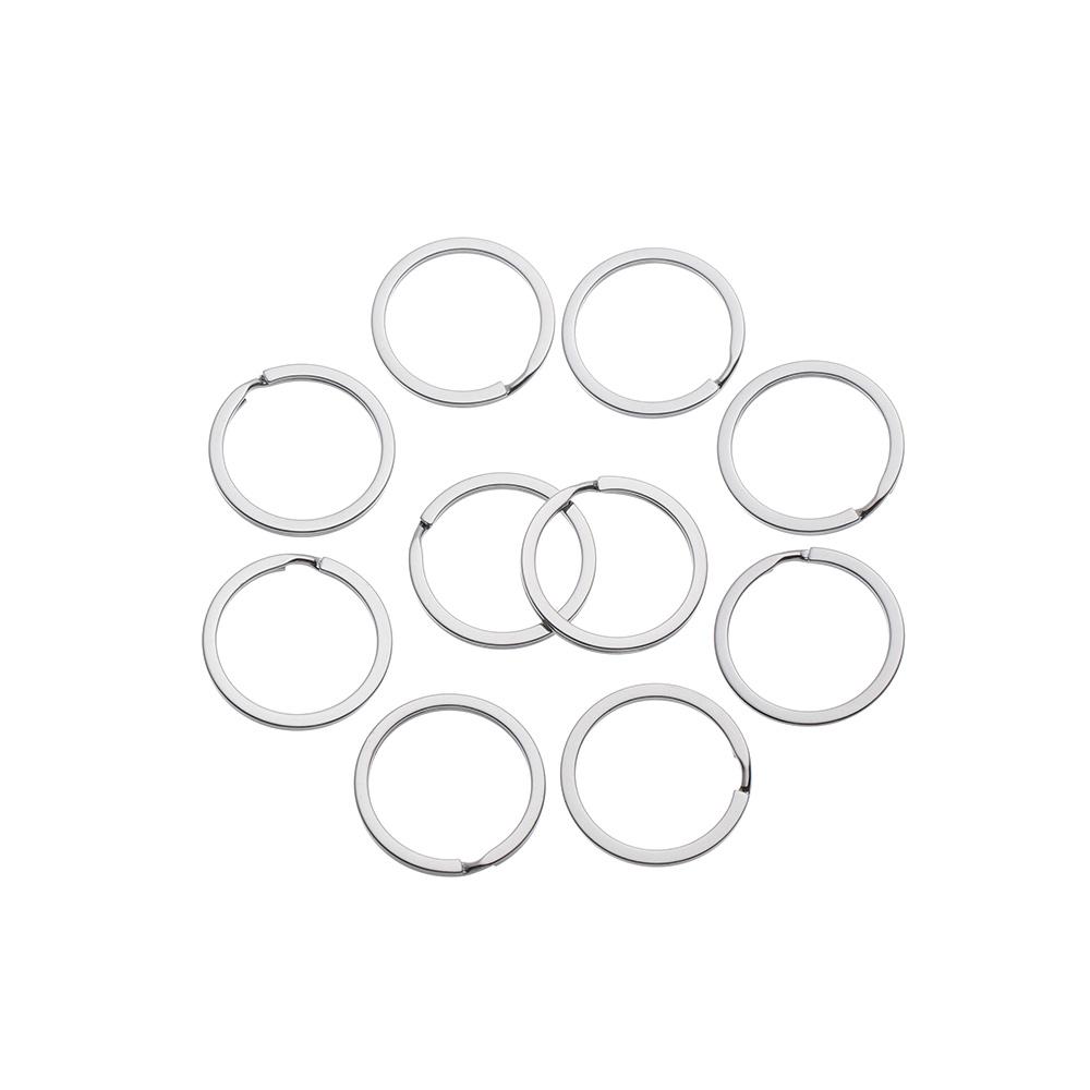 10Pcs/Pack 25/28/30/32mm Clasps Connectors Stainless Steel Chain Loop Keychain Split Key Ring