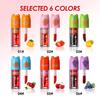 Julystar 6Pcs Lip Stain Set - Cute Bear Fruit Flavored Lip Tint Liquid Lip Gloss Kit, Long Lasting Waterproof Moisturizing Makeup Gift Set