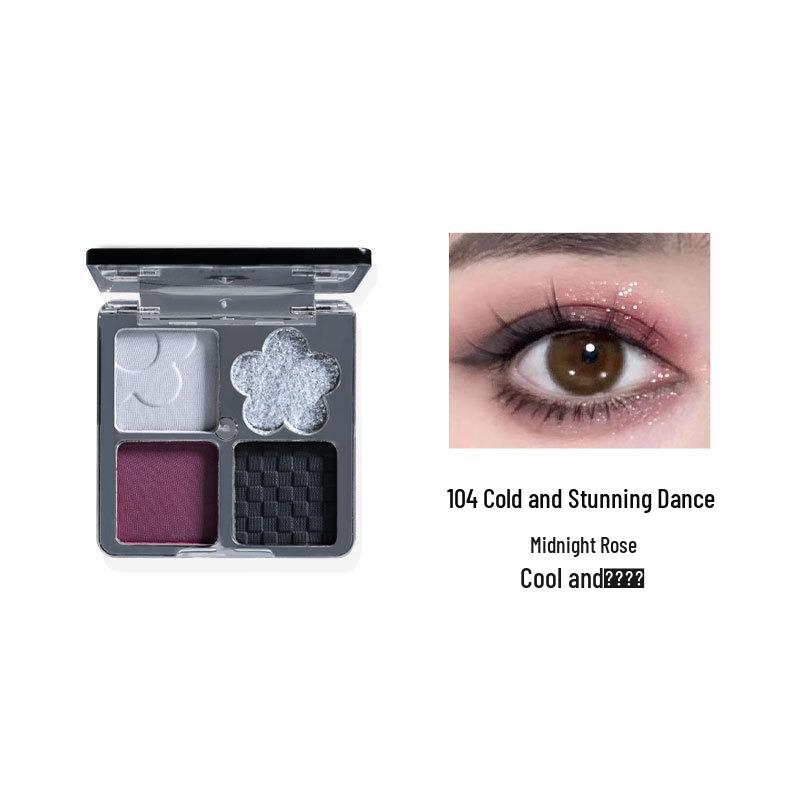 Makeup Biya Dreamy Haze Eyeshadow Palette: 4-Color Matte, Shimmer & Glitter