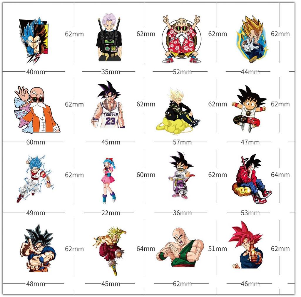 Dragon Ball Stickers Set Cute Anime Dragon Ball Waterproof Cute and Stylish Manga DIY Stickers for Water Suitable for and 50-Piece - Stickers, Decals,