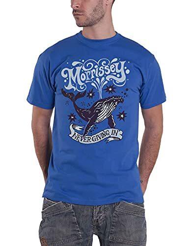Morrissey T Shirt Never Giving In Whale Logo Unisexs Blue Xl S