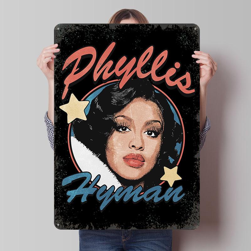 

Phyllis Hyman Retro Portrait Printed Poster Customized Wall Art Retro Vintage Metal Tin Signs for Bedroom Decoration Room Decor 7.9x11.8In(20x30cm)