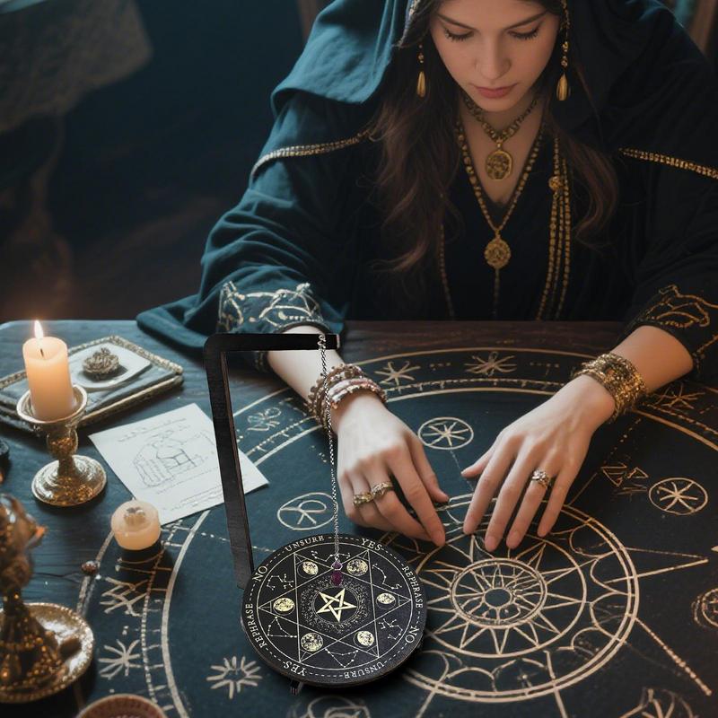 Pendulum Board For Divination Pendulum Divination Board Set Mystic Ritual Vertical Metaphysical Witch Supplies For Meditation
