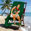 Custom Name Personalized South Sydney Rabbitohs Print Beach Towel, for Trip Camping Beach Party Home Decor, Birthday Gift for Family & Friends
