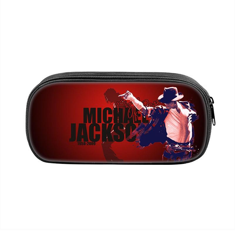 Michael Jackson Zippered Pencil Case: Student Stationery Bag