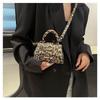 Mini Leopard Print New European and American Retro Fashion Casual Portable Shoulder Small Square Bag Personalized Foreign Style Female A