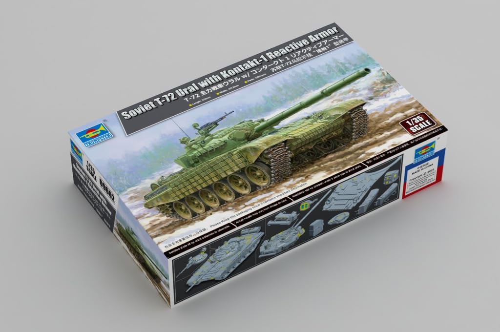 Trumpeter Scale Russian Ural Main Battle Tank with Reactive Armor Plastic Model Kit 09602 1/35 T-72 Kontakt-1
