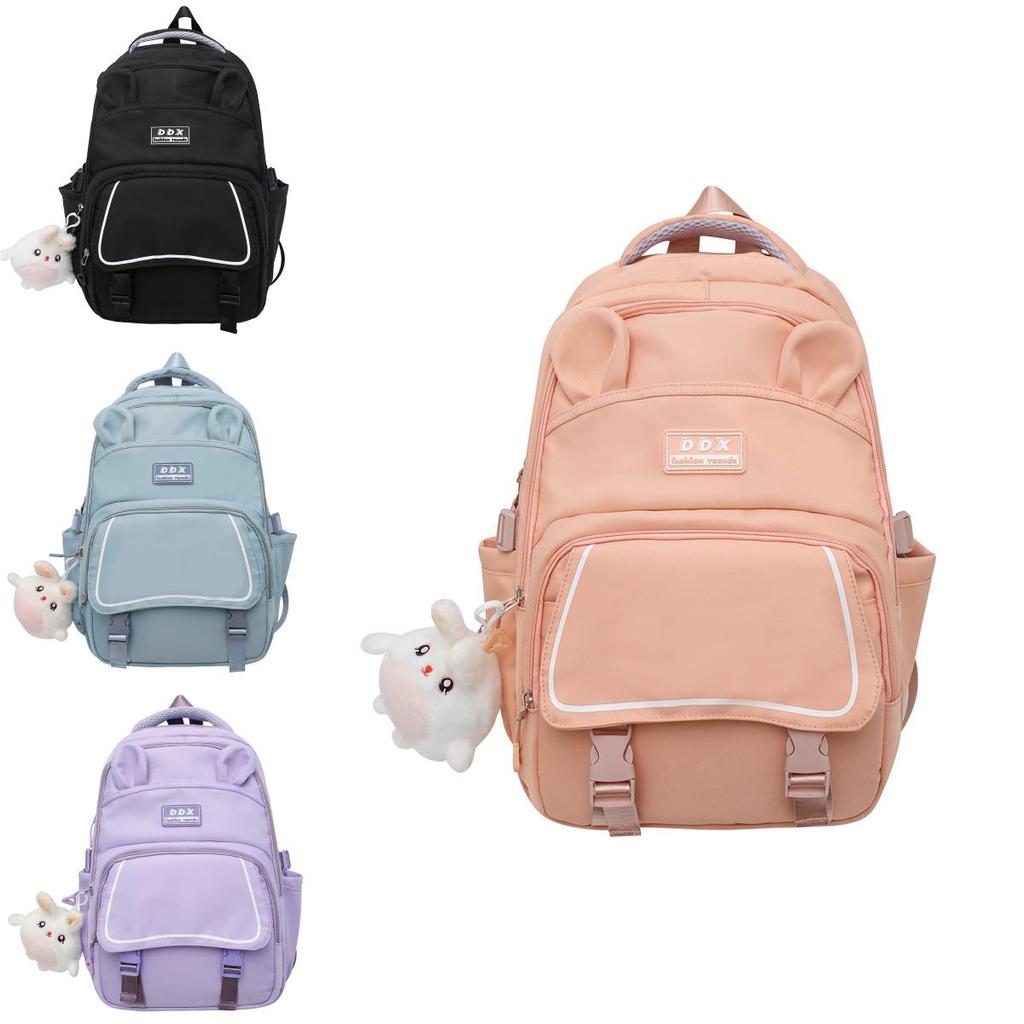 Small Fresh Nylon Backpack For Girls With Cute Design And Adjustable Straps For Daily Use