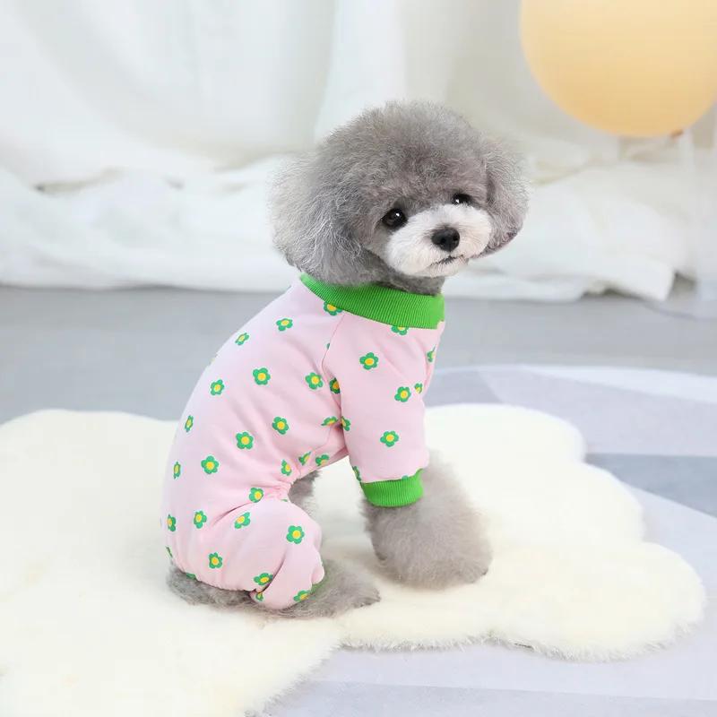 Dog Clothes Autumn/Winter New Four Legged Teddy Small Dog Pet Autumn/Winter Colorful Talk Home Clothes Sleepwear