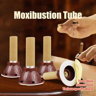 50Pcs Self-Adhesive Moxibustion Tube – Replaceable Mugwort Heat Therapy Tool for Acupuncture and Meridian Stimulation