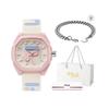 FILA Quartz Watch Silicone Strap 45mm Beige Dial 30m Water Resistant Women watches 6105