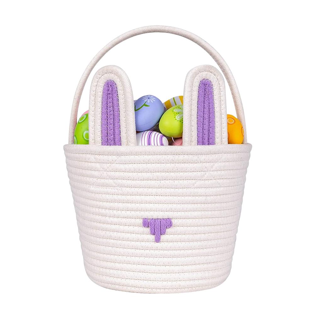 Easter Baskets Easter Egg Hunting Baskets For Kids, Cute Bunny Gift Basket For Baby Easter Decorations Party Supplies