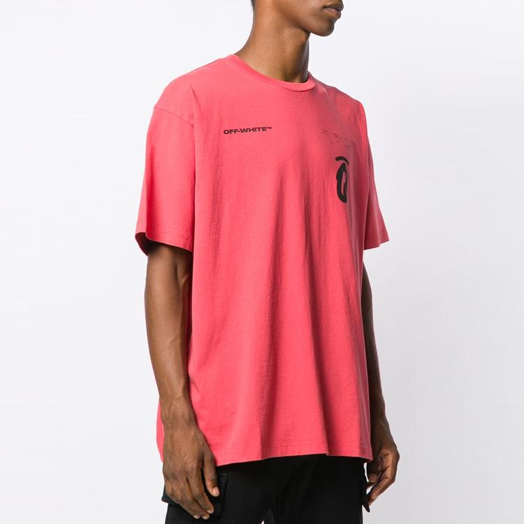 Off-White Split Arrow T-Shirt Red Men Tops OMAA038E191850102010