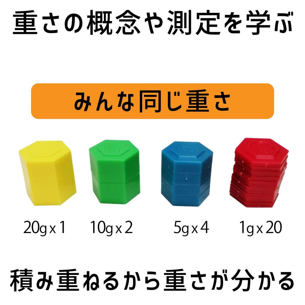 Learning Resources Math Teaching Material Hexagonal Weight Set, 54 Pieces, LER4292 (Authentic Product)