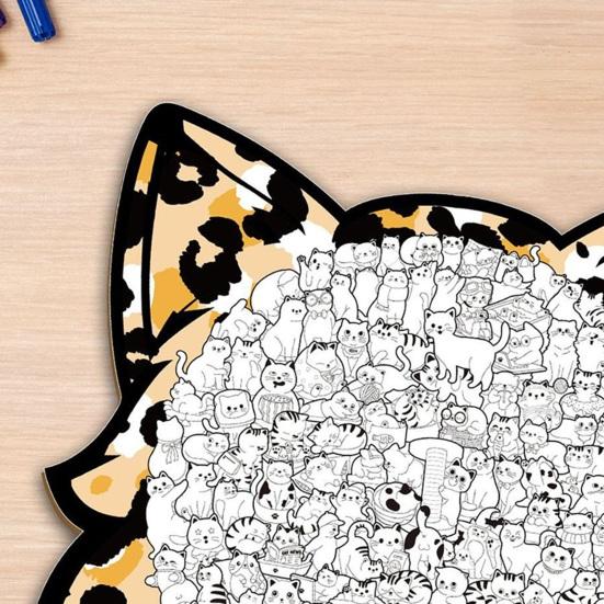 1 Set Puzzle ad Incastro a Forma di Gatto Carino Puzzle in Legno di Gatto Gioco di Puzzle per Adulti Bambini Giocattolo Educativo per Serate di Giochi in Famiglia Sollievo dallo Stress