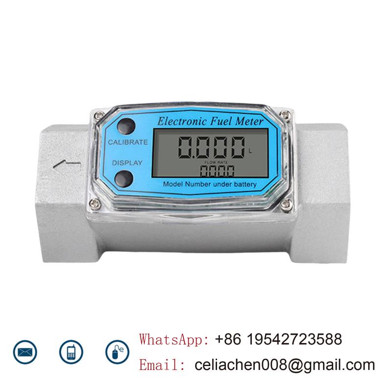 Electronic Fuel Meter Electronic Turbine Flowmeter Diesel Water Liquid Digital Aluminum Alloy 1" 1.5" 2" LCD