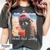 Feral And Salty Comfort Colors T-Shirt, Funny Beach Raccoon Shirt, Salty Summer Vacation Graphic Tee, Coastal Raccoon Meme Shirt