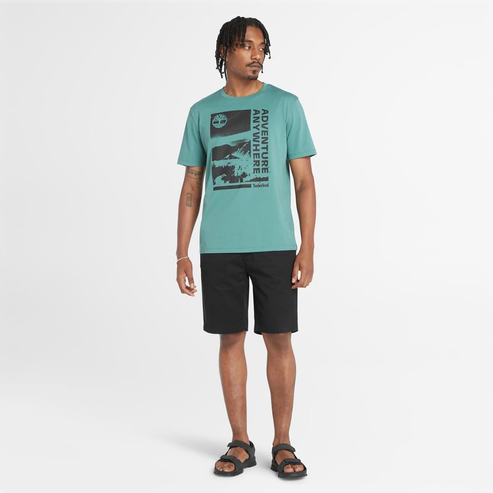 Timberland Men's Short Sleeve Graphic T-Shirt, Sea Pine, Size S, TB0A2QRVCL61