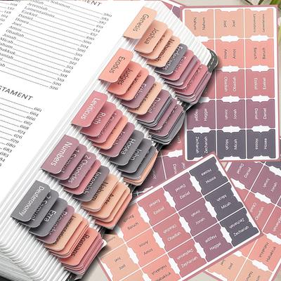 5 Sayfalık İncil Dizin Etiketi Sticker Ayraç Etiketleri Kolay Okunan İncil Kitap Sekmeleri Çalışma Okuma için Büyük Baskı Lamine İncil Sekmeleri