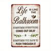 Funny Bathroom Metal Sign Vintage Comedy Decor for Home Wall Art