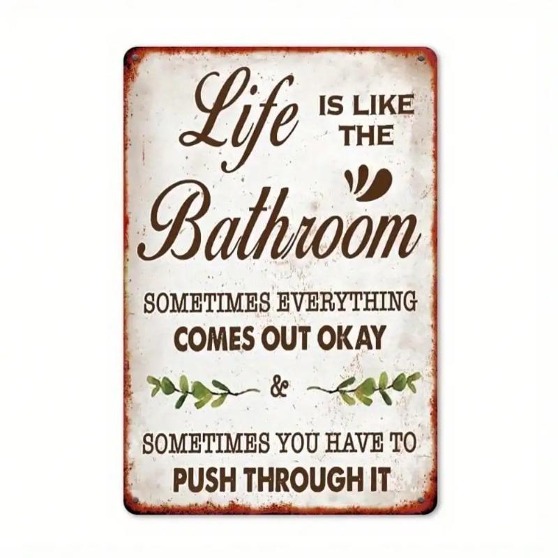 Funny Bathroom Metal Sign Vintage Comedy Decor for Home Wall Art