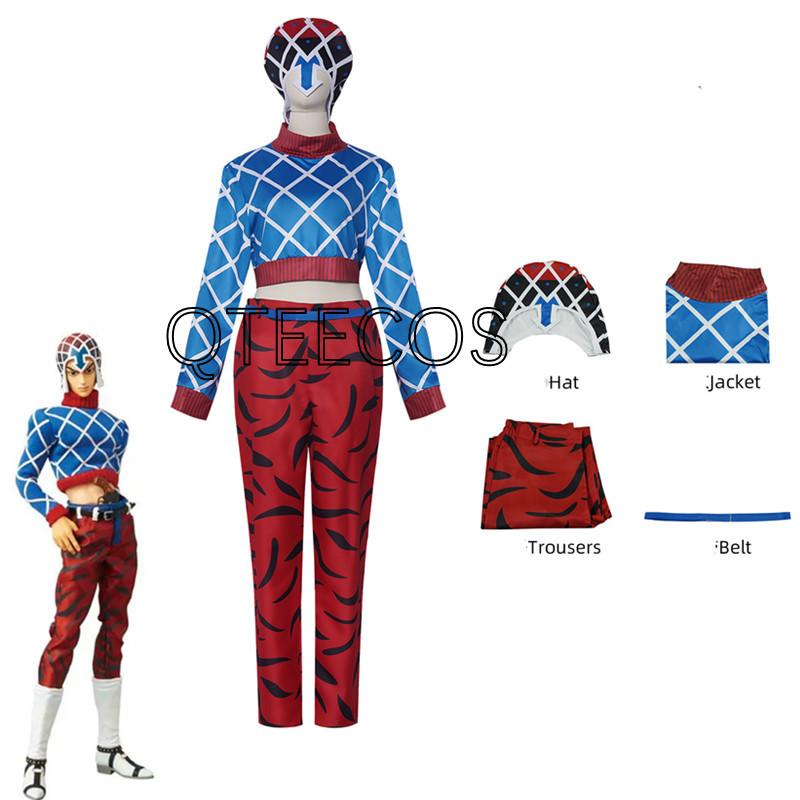 Jojo Guido Mista Cosplay Bizarre Adventure Guido Kostüm Halloween Uniform Oberteil Hose Anime Karneval Party Anzüge Outfits