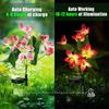 Flower Solar Lights Outdoor Garden, LED Solar Flower Lights with 7 Orchid Flower Solar Stake Lights for Courtyard Pathway Lights