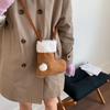 Portable Simple Style Suede Crossbody Bag Fluffy Lightweight Lamb Shoulder Bag Travel Christmas Sock Bag Women