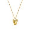 New Cute Niu Niu Pendant Necklace, Niche Versatile Stainless Steel Collarbone Chain Plated With 18K Gold Jewelry