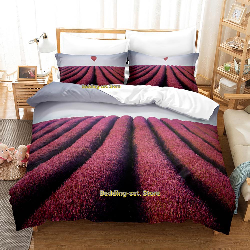 Comforter Air Balloon Bedding Set Single Twin Full Queen King Size Bed Set Adult Kid Bedroom Three-Piece Suits 3D Anime Bed Sheet