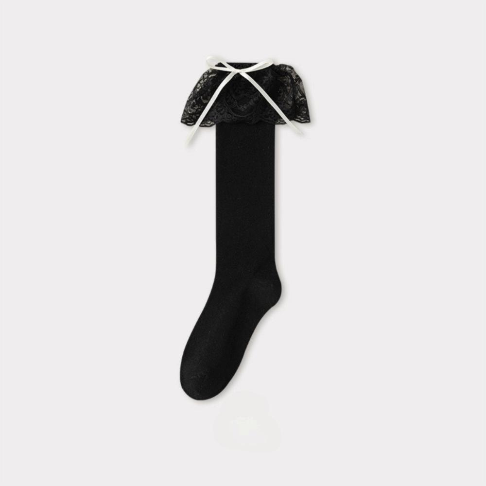 Lace Ruffle Stockings College Style Warm Socks Fashion Long Socks  Autumn Winter